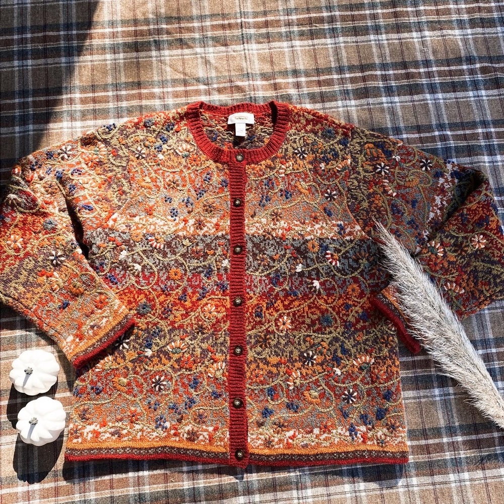 Vintage Embroidered Autumn Cardigan